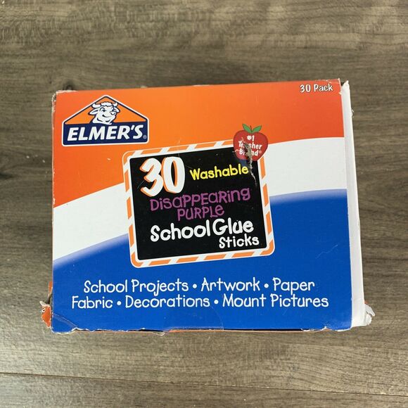 Elmer's Disappearing Purple School Glue, Washable, 30 Pack, 0.24-ounce sticksx - Picture 1 of 8